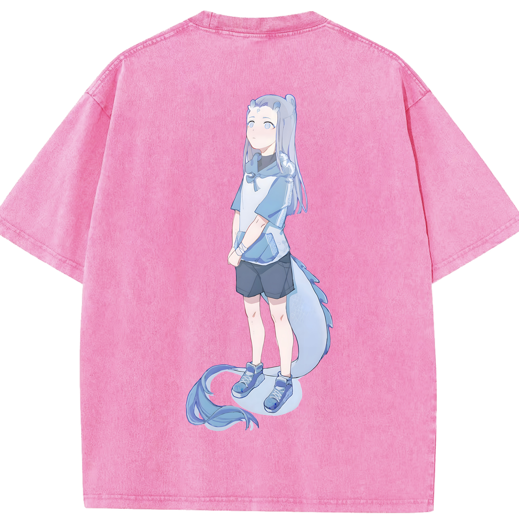 （画像用） Ne Zha 2 ナタ 魔童の大暴れ 綿100% ヴィンテージ風 半袖Tシャツ（背面プリント）